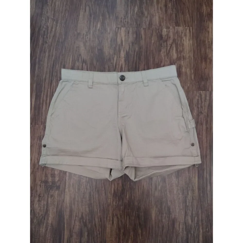 Boston Traders Khaki Chino Shorts Womens Size 10 Mid Rise Stretch Casual